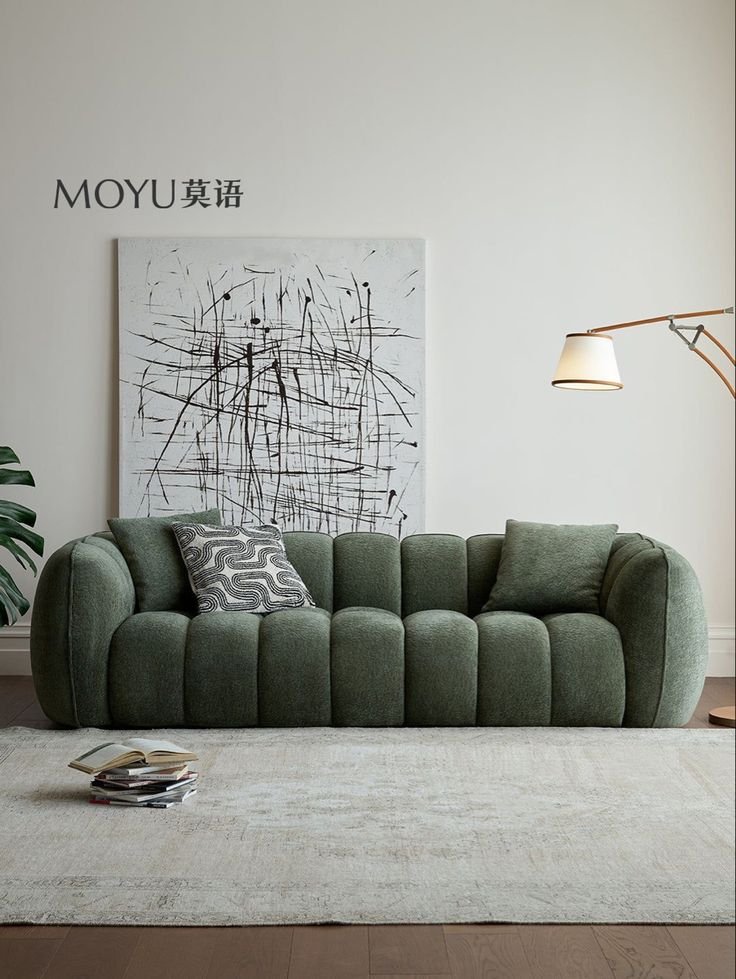 Rendon green 3 seater sofa